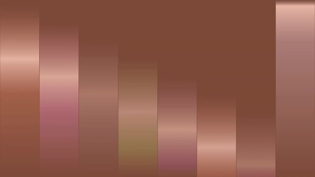 Abstract rose gold metal gradient background with shifting vertical stripes.