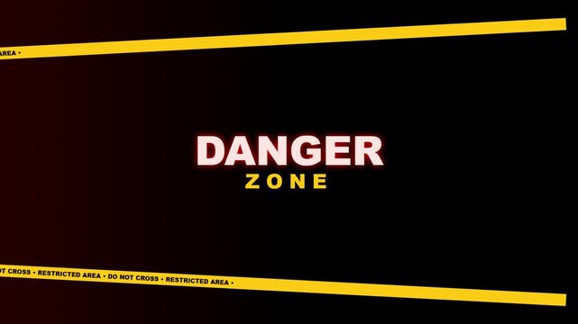 Halloween danger zone warning text with yellow caution tape