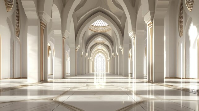 White mosque interior