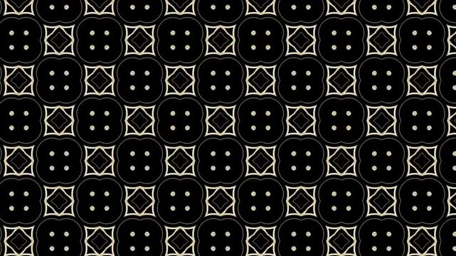 Black and White Geometric Batik Pattern Background Animation