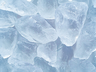 Close-up of clear ice blocks texture background © karinrin