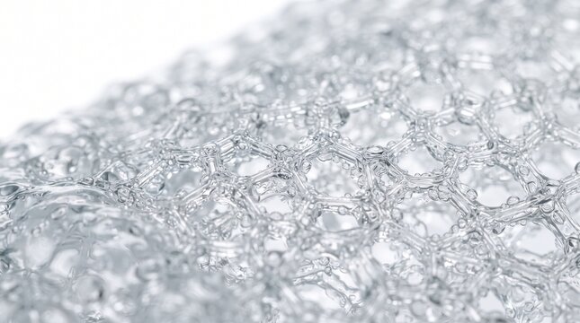 Extreme macro photography of translucent porous silica aerogel insulation material