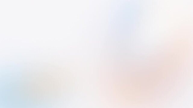 Bright soft sky blue and peach pastel lights drifting on light background, seamless abstract gradient loop for morning, baby and gentle lifestyle content