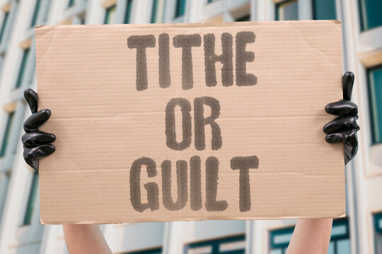 "Tithe Or Guilt" Money given under pressure keeps the lights on and the fear alive. MONEY. CHURCH. CONTROL. SHAME. OBEDIENCE.