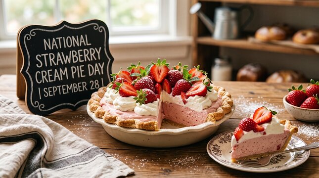 NATIONAL STRAWBERRY CREAM PIE DAY | SEPTEMBER 28