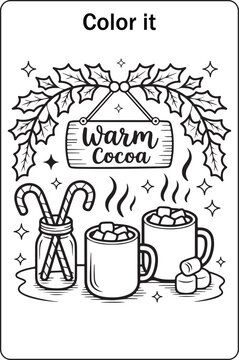 Cute Christmas Characters with Tree, Snowman and Hot Cocoa
