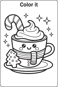 Kawaii Christmas Tree, Snowman, Cocoa, Gingerbread and Candy Cane
