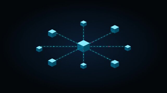 Animated Artificial Intelligence Automation Neural Network Hud Technology Motion Graphic Loop Featuring Futuristic Digital Technology Elements for Corporate and UI Presentations
