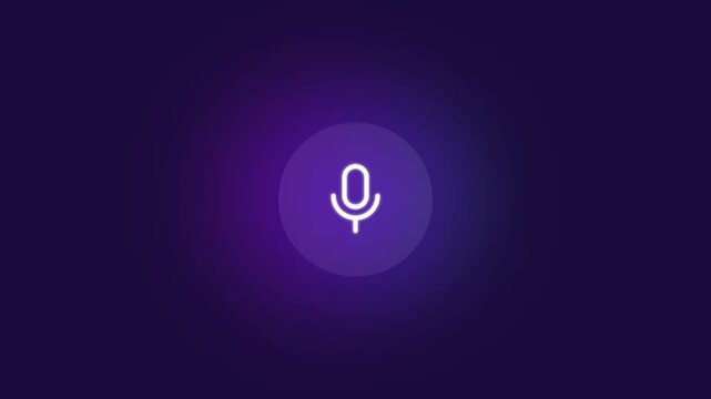 Animated Audio Microphone Voice Recognition Soundwave Frequency Spectrum Motion Graphic Loop Featuring Futuristic Digital Technology Elements for Corporate and UI Presentations