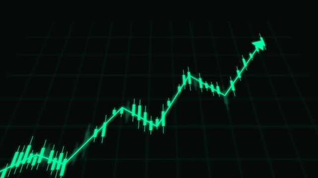 Animated Financial Trading Bar Graph Stock Market Analytics Hud Element Motion Graphic Loop Featuring Futuristic Digital Technology Elements for Corporate and UI Presentations