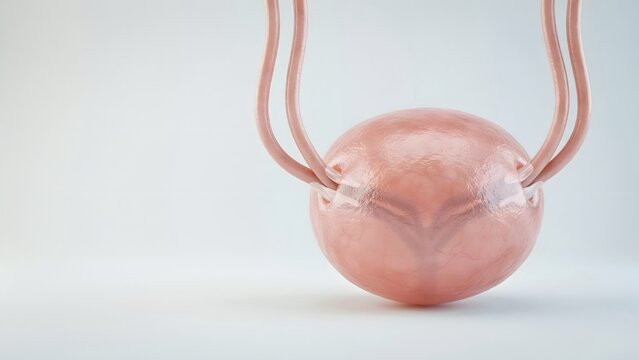 Abstract representation of human organ with smooth textures and shapes