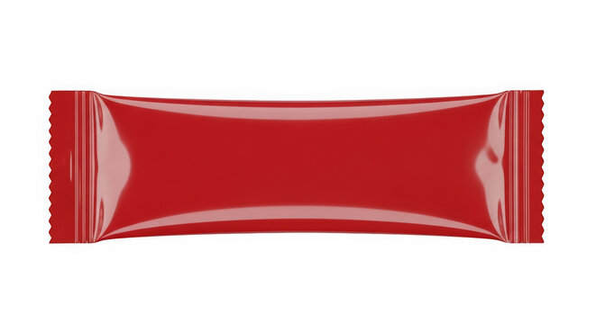 Red snack food bar wrapper
