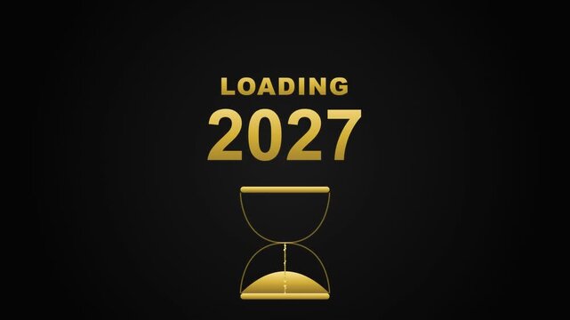 Animated 2027 Loading Bar Digital Progress Hud Animation Motion Graphic Loop Featuring Futuristic Digital Technology Elements for Corporate and UI Presentations