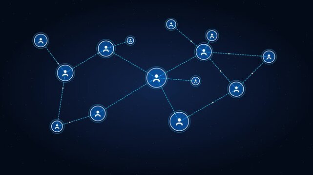Animated Artificial Intelligence Automation Neural Network Hud Technology Motion Graphic Loop Featuring Futuristic Digital Technology Elements for Corporate and UI Presentations