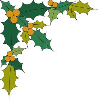 Holly Leaf Border for Christmas and New Year Design
