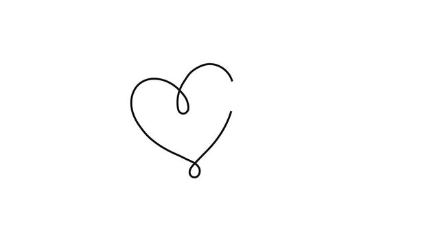  Continuous one line drawing of two hearts, minimalist love and romance symbol for wedding or Valentine design