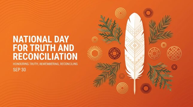 National day for truth and reconciliation feather illustration