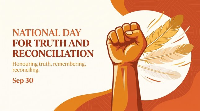 Fist raised illustration for national day for truth and reconciliation