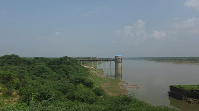 Chambal River Reservoir And Tower