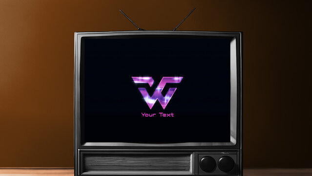 Retro Television CRT 80s Wide Logo Reveal