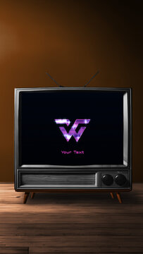 Retro Television CRT 80s Vertical Logo Reveal