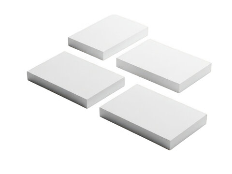 Four blank white rectangular blocks in isometric view