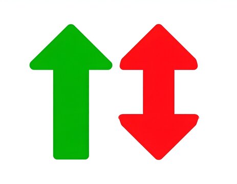 Thick green up and red down arrows.
