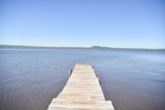 A Pier at Lake Ypacarai in San Bernardino, Paraguay