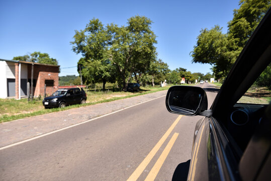 Driving in a Car Through the Paraguayan Countryside