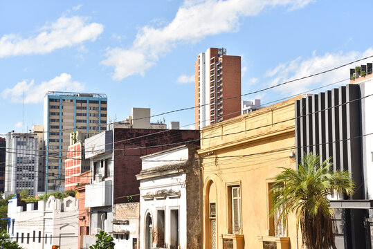 A Street Lined with Buildings in Asunci&oacute;n, Paraguay