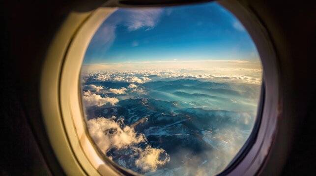 Breathtaking view through an airplane window