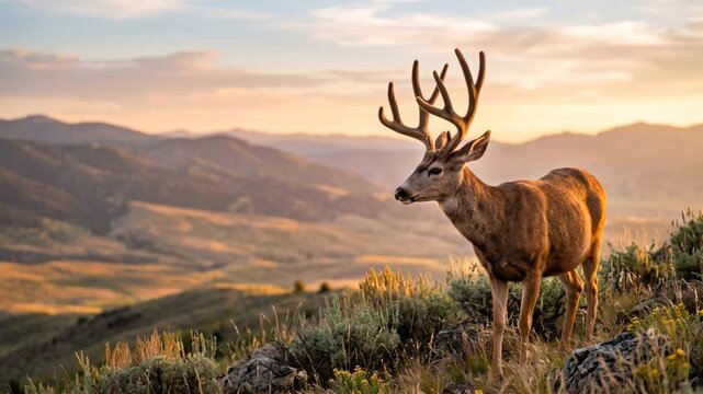 mule deer close up at sunset light in grand teton national park wyoming video