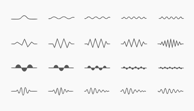 Various waveform patterns on a white background display signal variations