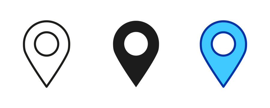 Map pin icon vector in outline and solid style