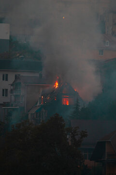 Burning family home (FULL VIEW)
