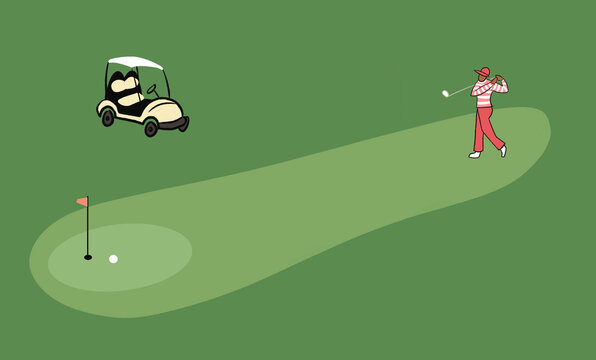 A person playing golf