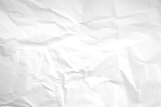 White Crumpled Paper Overlay PNG, Wrinkled and Folded Page Texture with Realistic Creases, Abstract Blank Sheet Mockup Background on Transparent