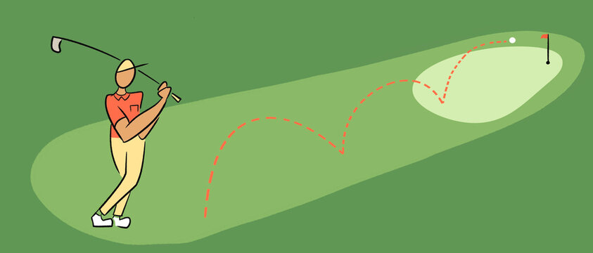 A man playing golf