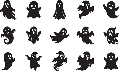 Obraz premium Ghost Halloween Ghost Silhouettes Collection for Spooky Designs