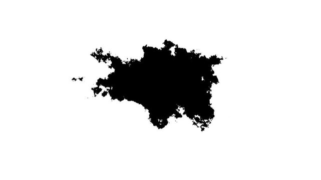 Spraying black paint on a white background, grunge ink spreads and fills the screen, 4K animation video