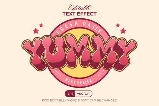 Editable Yummy Text Effect Food 3D Style With Pink Gradient Style