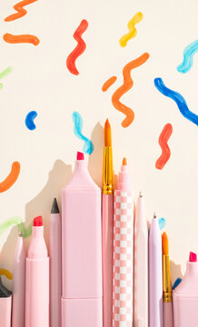 Various types of pens