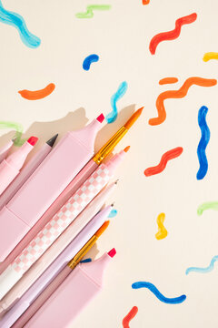 Various types of pens