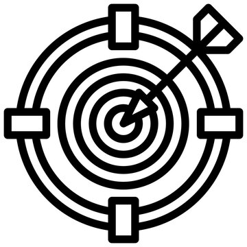 Target goal achievement strategy illustration