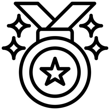 Achievement medal success award illustration