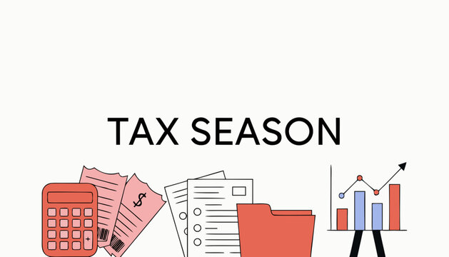 Tax Season with financial documents and calculator.