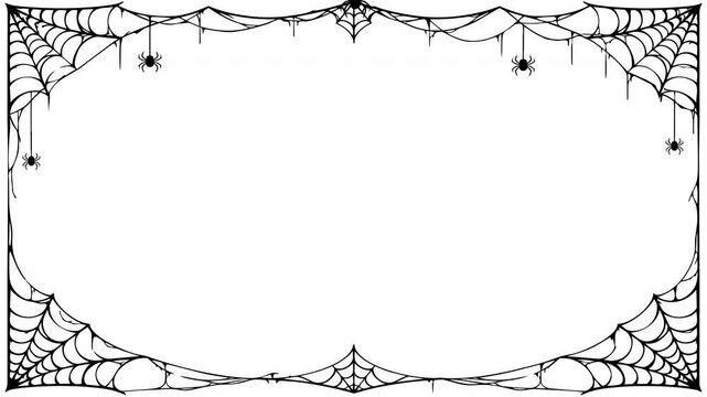 Halloween Spider Web Border Frame Animation 4K Alpha Channel