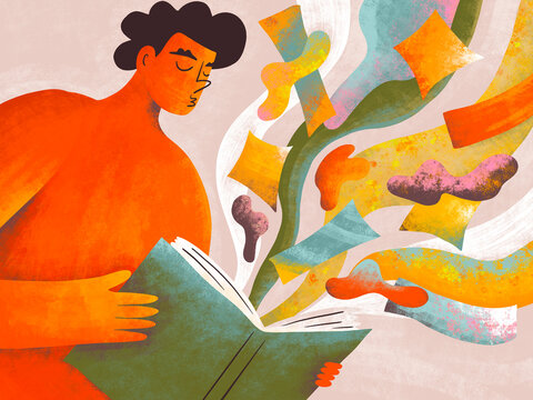 Reading a book while thoughts and ideas flow around