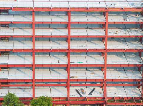 Steel Frame Multistory Building Under Construction