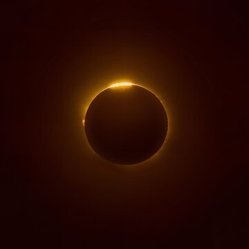 Total Solar Eclipse Diamond Ring Over Calafell Spain